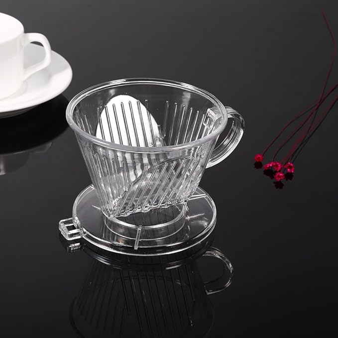 Transparent Cone Shaped Reusable Coffee Filter, Portable Drip Coffee Maker Cup, Dripper for Pure Flavor Extraction