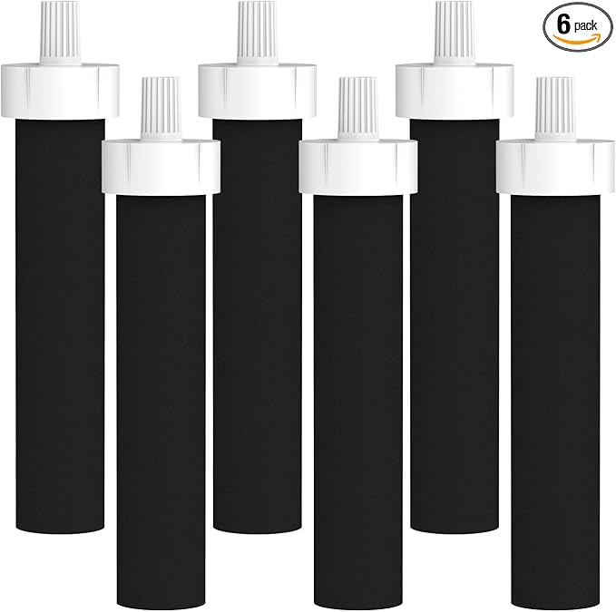 GLACIER FRESH Water Bottle Filters, Replacement for Brita BB06, Brita Hard Sided and Sport Water Bottle Filter, 6 Count