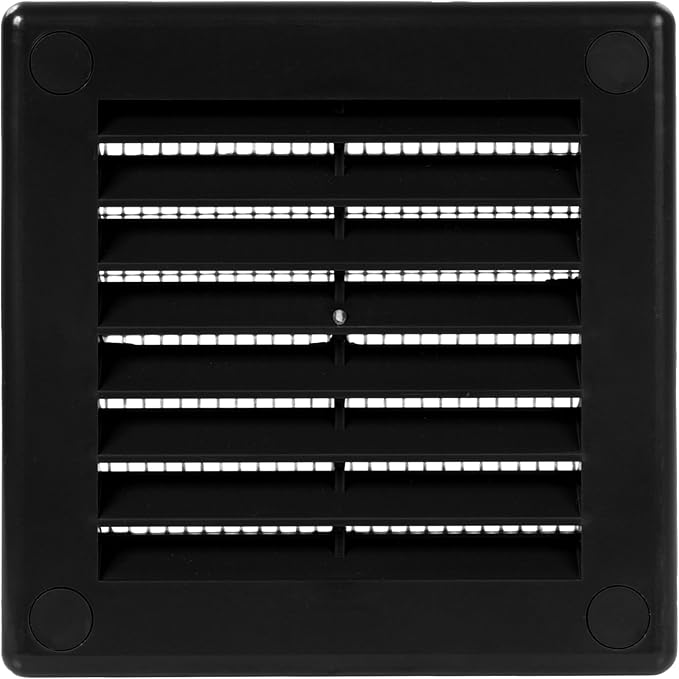Vent Systems 3" x 3" Inch (Opening Dimensions) - Pack of 10 - Plastic Black Soffit Vent Cover - Flat Square Air Vent Grille - Air Vent Deflector - HVAC 4" x 4" Inch (Overall Dimensions)