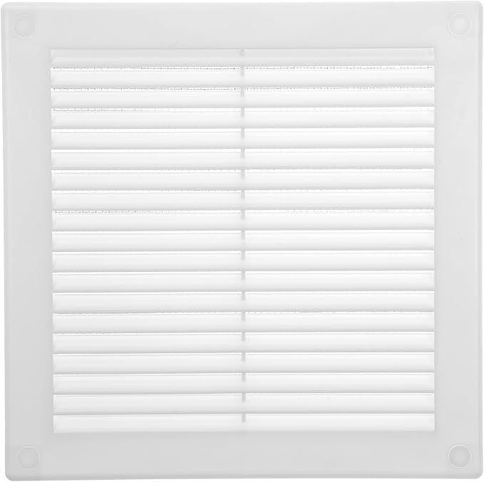 Vent Systems 4.5" x 4.5" Inch (Opening Dimensions) Plastic White Soffit Vent Cover - Flat Square Air Vent Grille - Air Vent Deflector - HVAC 6" x 6" Inch (Overall Dimensions)