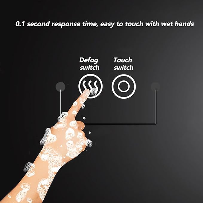 Irregular Bathroom Mirror with 3 Colour LED Light, Wall Mounted Makeup Mirror with Touch Switch and Demister Pad, Energy-Saving LED Smart Mirrors, Dimmable(C,23.6 * 35.4in/60 * 90cm)