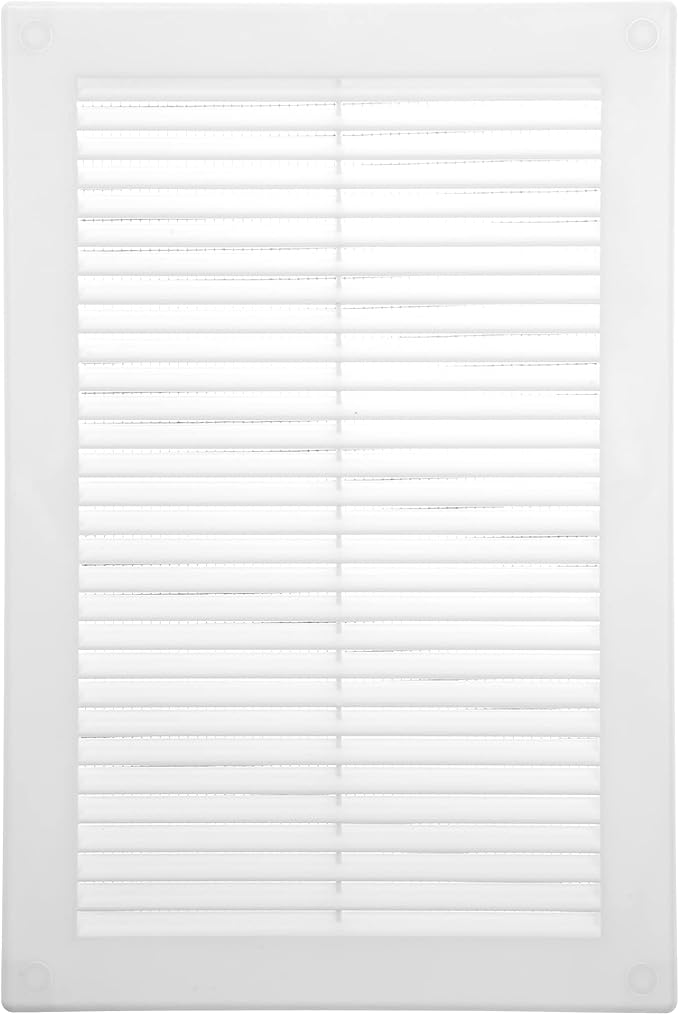Vent Systems 6" x 10" White Plastic Soffit Vent Cover – Durable Flat Rectangular Air Vent Grille with Built-in Mesh – Weather Resistant Ventilation Grill for Wall or Ceiling - Indoor & Outdoor Use