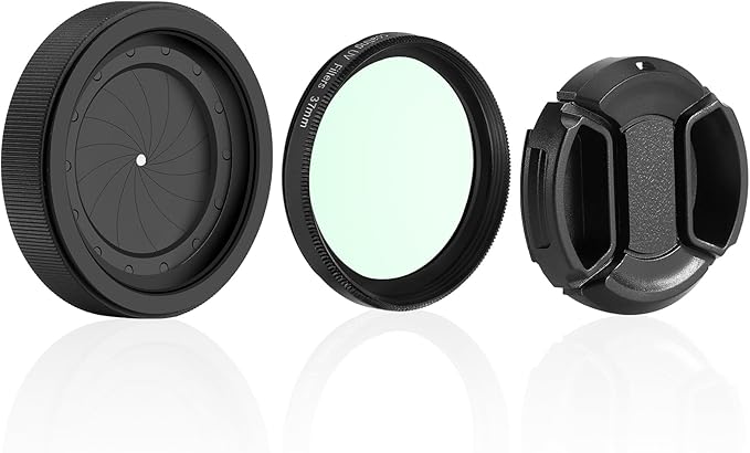Adjustable Iris Aperture Diaphragm M30 to M37 Iris Aperture Diaphragm Adapter Optical Diaphragm 1.5-26mm Lens Module Adapter Ring PVS-14 PSV14 Optics (Filter Protector Cover Set)