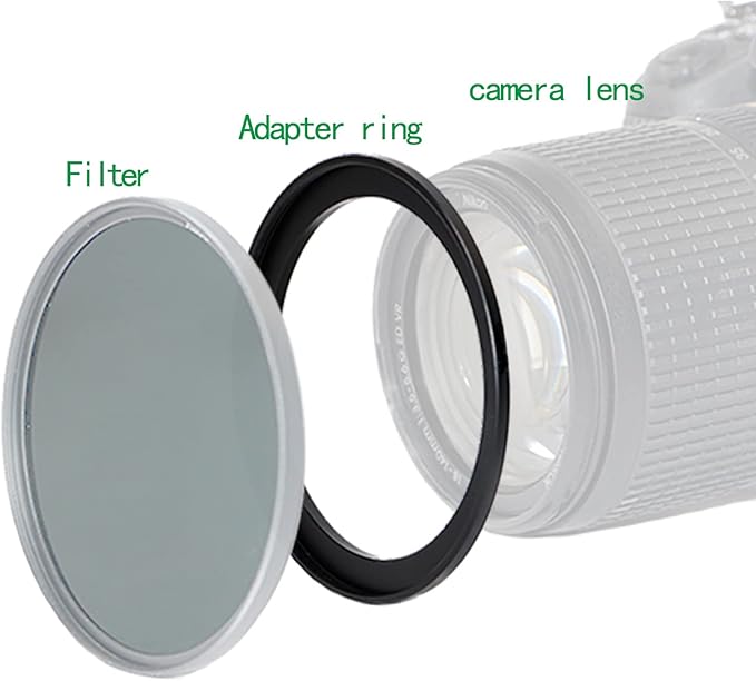 58mm to 43mm Step-Down Ring Filter Adapter,for All Brands UV ND CPL, Metal Ring Step-Down Rings Adapter Filter (58mm-43mm)