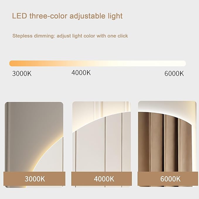 Bathroom Wall Mounted Mirror, LED Illuminated Vanity Mirror with Demister Pad, Mirror for Wall Decor Mirror with Anti-Fog, Dimmable Light Function, Touch Switch (Color : Left Cut, Size : 23.6