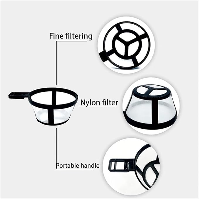 1/3/5/10pcs Coffee Filter Reusable Nylon Coffee Pot Filter Portable Basket Cup Style Environmental Protection Mesh Coffee Tools(3pcs)
