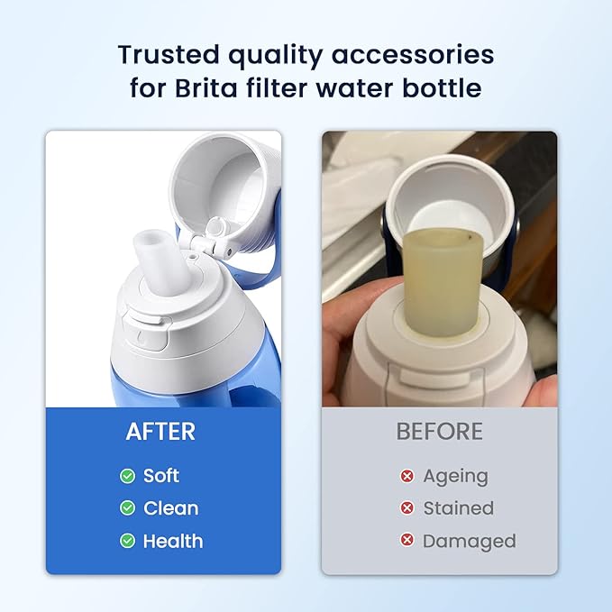 GLACIER FRESH Bottle Mouthpiece Replacement for Brita Water Bottle, Silicone Bottle Bite Valve Replacement Parts Compatible with Brita Water Bottles, 3 Packs