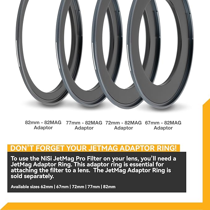 NiSi - JetMag Pro 82MAG FS ND1000, Magnetic 10-Stop (3.0) Full Spectrum Neutral Density Filter, Nano Waterproof Coated Optical Glass, Ultra-Slim, Aluminum Frame, True Color, Lens Adapter Ring Required