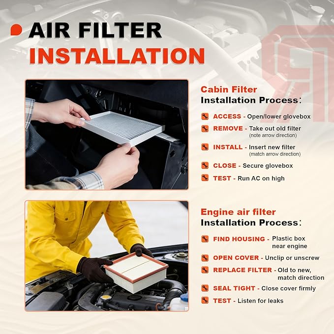 Engine & Cabin Air Filter Kit for 2014-2018 Silverado 1500 Sierra 1500, 2015-2019 Silverado 2500 HD Sierra 2500HD 6.0L ONLY,2015-2020 Suburban Tahoe Yukon,NOT FOR DIESEL 6.6L,Replaces# CA8755A,CF11809