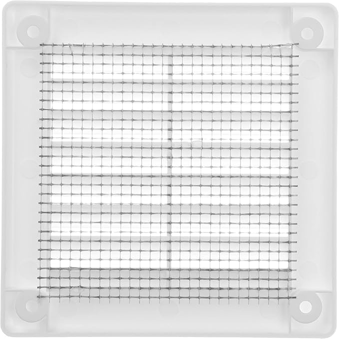 Vent Systems 3" x 3" (Opening Dimensions) - Pack of 5 - White Plastic Soffit Vent Cover - Durable Flat Square Air Vent Grille with Mesh Screen - Ventilation Grill Wall & Ceiling Indoor & Outdoor