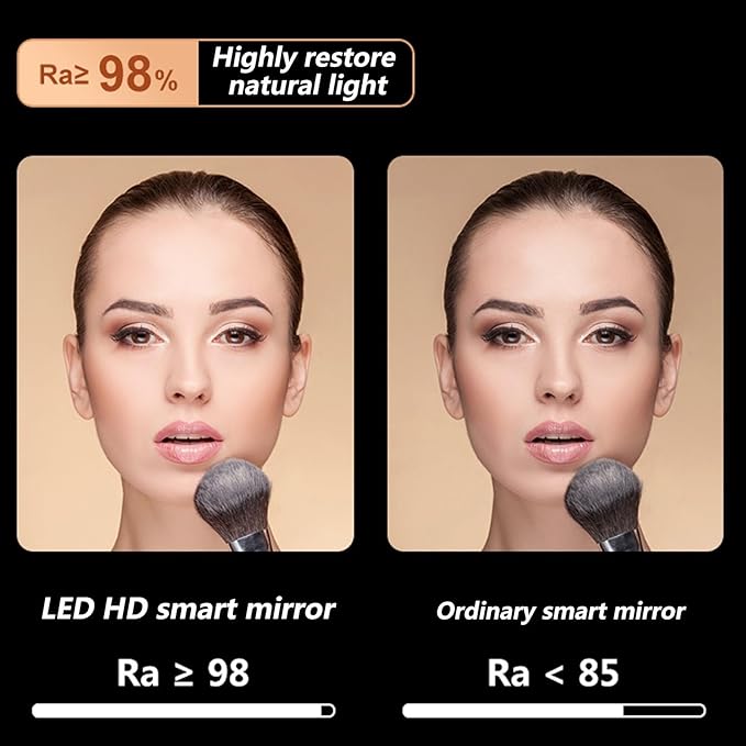 Irregular Bathroom Mirror with 3 Colour LED Light, Wall Mounted Makeup Mirror with Touch Switch and Demister Pad, Energy-Saving LED Smart Mirrors, Dimmable(C,23.6 * 47.2in/60 * 120cm)