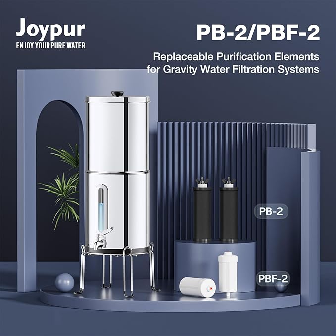PBF-2-1 Black Purification Elements,NSF/ANSI 42&372 Certified fluoride Water Purifier Replacement Filters - Compatible with Gravity Filter System,King, Big Series (2&2 Pack)