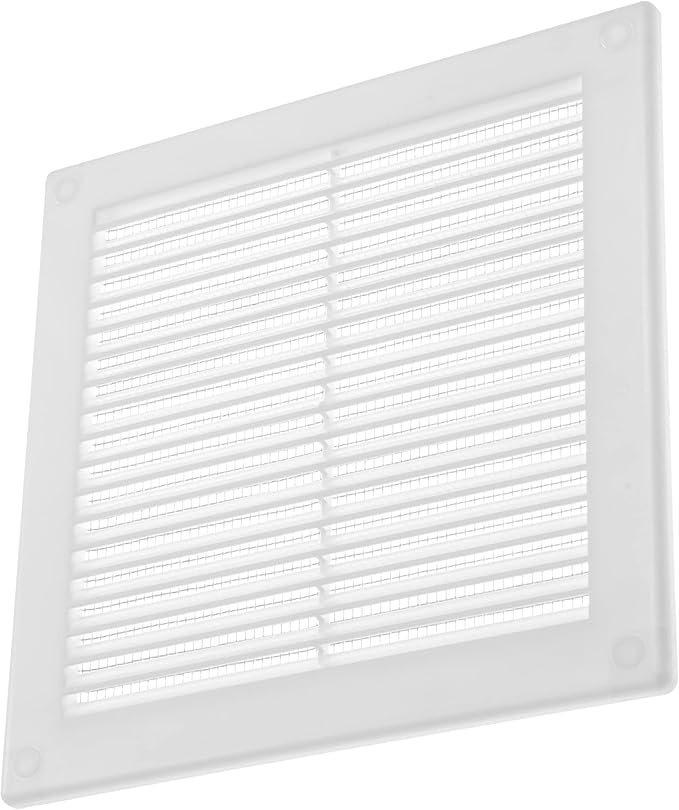 Vent Systems 6" x 6" Inch (Opening Dimensions) - Pack of 10 - Plastic White Soffit Vent Cover - Flat Square Air Vent Grille - Air Vent Deflector - HVAC 8" x 8" Inch (Overall Dimensions)