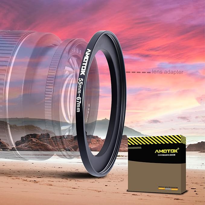 55mm Lens to 67mm Camera Lens Adapter,55mm to 67mm Filter Step-up Ring Adapter Ring,Compatible All 67mm Filter Accessory