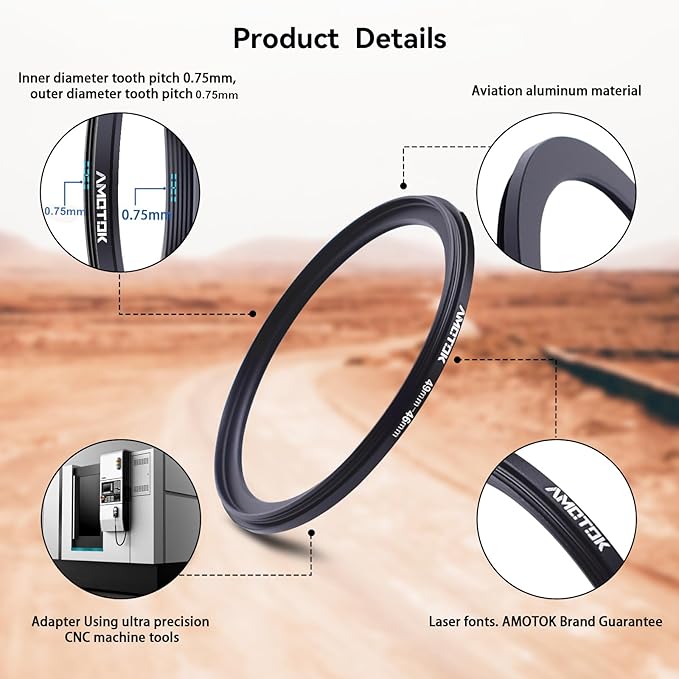 49mm Lens to 46mm Camera Lens Adapter,49mm-46mm Filter Step-Down Ring,Compatible All 46mm Filter Accessory.Made from CNC Machined
