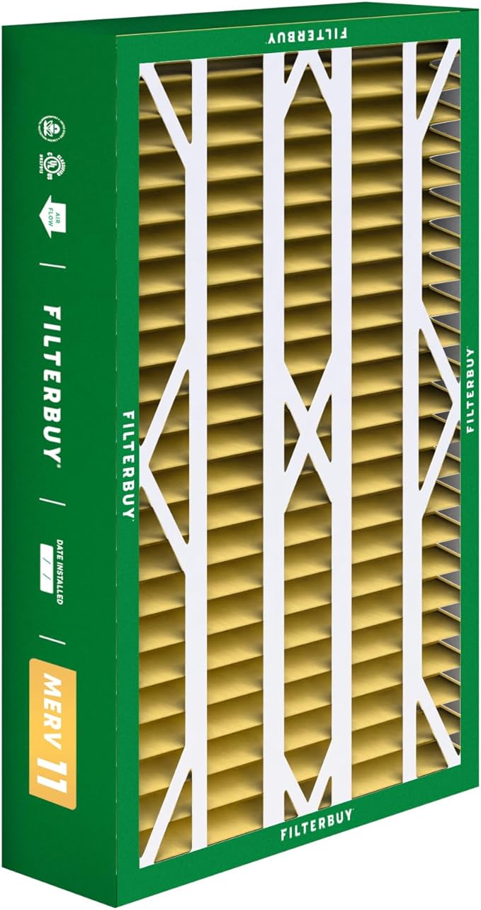 Filterbuy 16x28x6 Air Filter MERV 11 Superior Pet & Allergy Defense (4-Pack), Pleated HVAC AC Furnace Filters for AprilAire Space-Gard 401, 2400, & Lennox (Actual Size: 15.50 x 26.88 x 6.00)