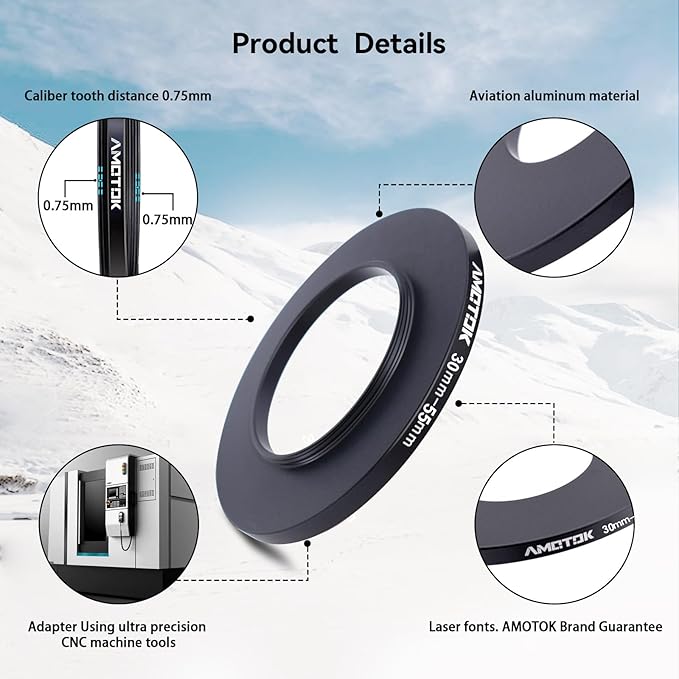 30mm Lens to 55mm Camera Lens Adapter,30mm to 55mm Filter Step up Ring Adapter Ring,Compatible All 55mm Filter Accessory