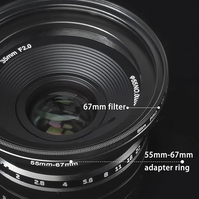 86mm Lens to 67mm Camera Lens Adapter 86mm to 67mm Step Down Ring Adapter Ring for All Brands of UV ND CPL, with Premium Lens Wiping Cloth 2 Pack (86mm-67mm)