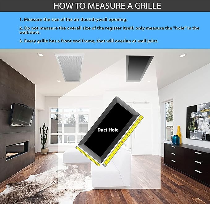 HVAC Premium 6'' x 18'' Cube Core Eggcrate Return Air Filter Grille for 1'' Filter - Aluminum - White [Outer Dimensions: 8.5'' x 20.5]