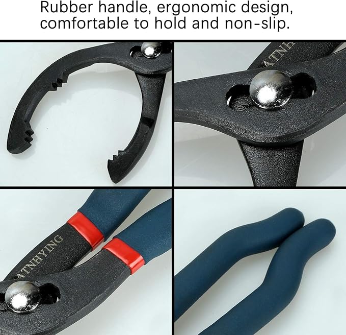 Oil Filter Wrench Set, 12" & 16" 2pcs Adjustable Pliers, Removal Tool, Universal, No Slipping