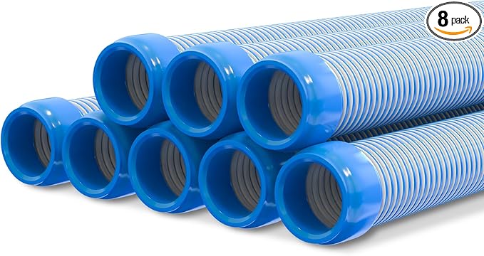 Poolvio Pool Vacuum Hose 26 Feet (8 x 40 Inch), 1.5 Inch Cuffs, Compatible with Most Inground Automatic Cleaners