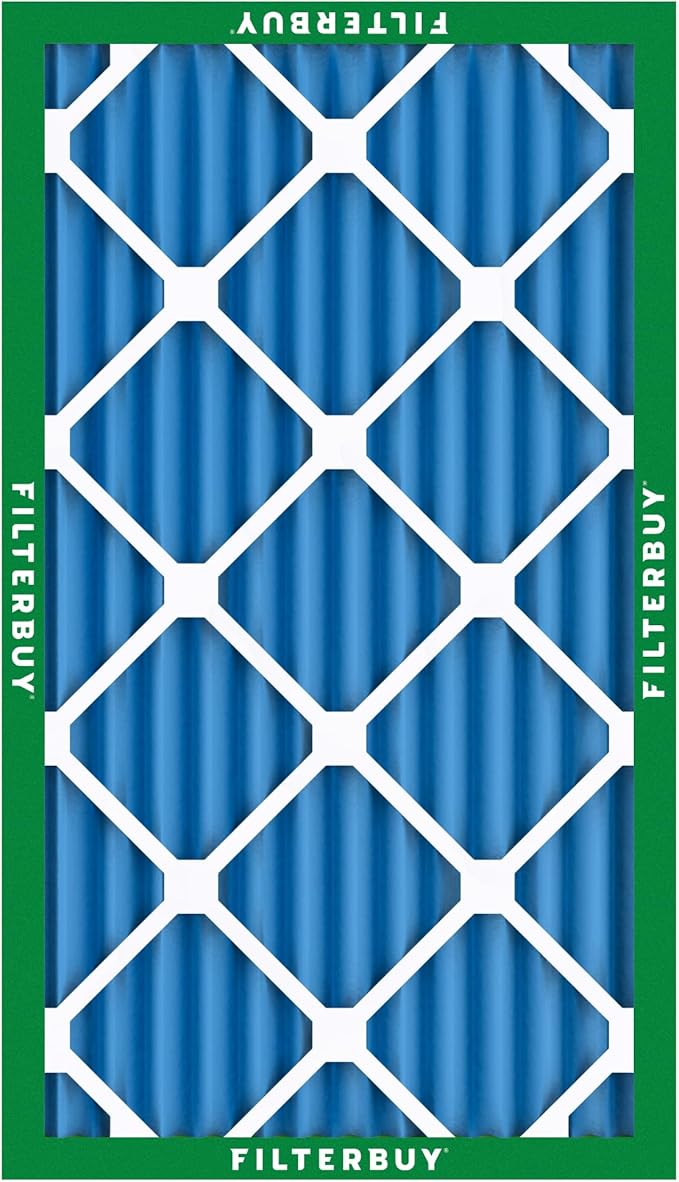 Filterbuy 16x25x2 Air Filter MERV 13 Optimal Smoke & Allergy Defense (3-Pack), Electrostatic Pleated HVAC AC Furnace Filters Replacement, Made in USA (Actual Size: 15.50 x 24.50 x 1.75)