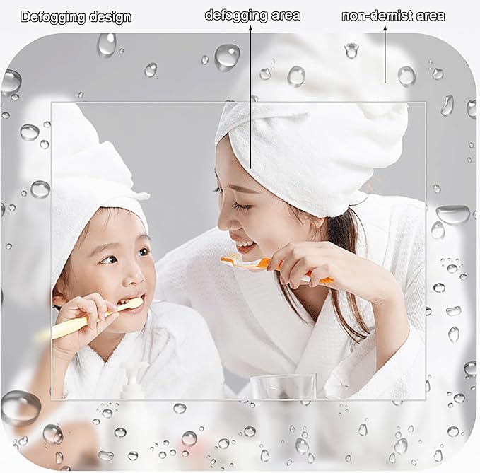 Bathroom Mirror, Dimmable LED Vanity Mirror Half Circle, Illuminated Mirror with Demister Pad, Large Wall Mirror with Touch Sensor (Size : 31x35''/80x90cm)