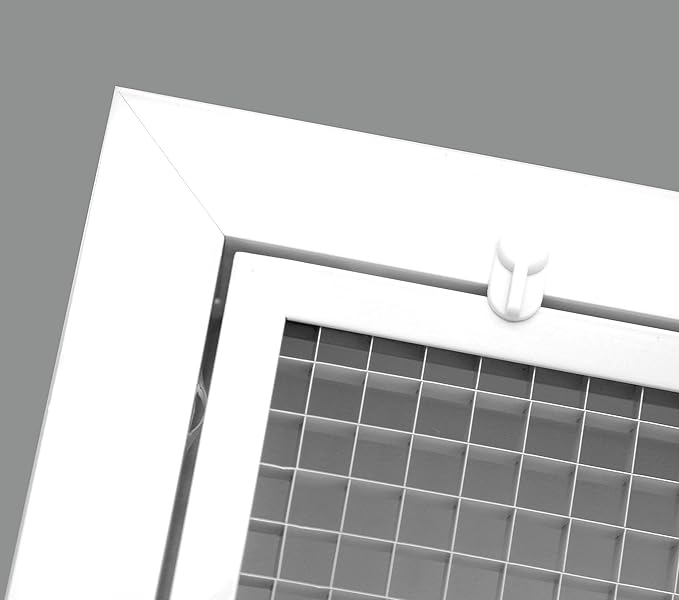 HVAC Premium 10" x 26" Cube Core Eggcrate Return Air Filter Grille for 1" Filter - Aluminum - White [Outer Dimensions: 12.5"w X 28.5"h]