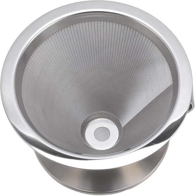 SIXRUN Portable Stainless Steel Cone Coffee Filter, Optimal Extraction for Travel, Business and Camping with 300 Mesh Filtering Capacity