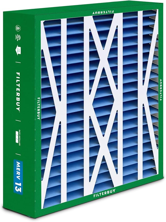 Filterbuy 20x23x5 Air Filter MERV 13 Optimal Smoke & Allergy Defense (1-Pack), Pleated HVAC AC Furnace Filters for Bryant, Carrier, BDP, Day & Night, and Payne (Actual Size: 19.81 x 22.56 x 4.25)