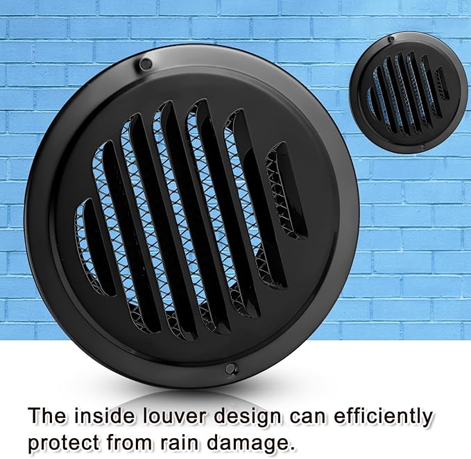 Zonon 36 Pcs Stainless Steel Soffit Vents 4 Inch Round Dryer Vent Cover with Mesh Screen for Home Outdoor Bathroom Wall Ceiling Outside Exterior Exhaust (Black)