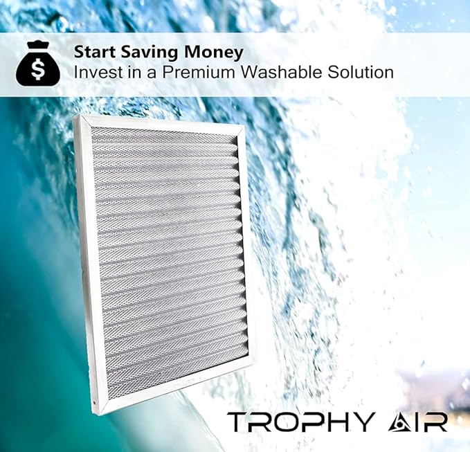| Merv 8 | Washable & Reusuable AC/Furnace Filter | Lifetime HVAC & Furnace Air Filter | Washable | Superior particle-holding Ability | Premium Quality Aluminum | 18x20x1