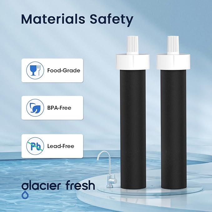 GLACIER FRESH Water Bottle Filters, Replacement for Brita BB06, Brita Hard Sided and Sport Water Bottle Filter, 3 Count