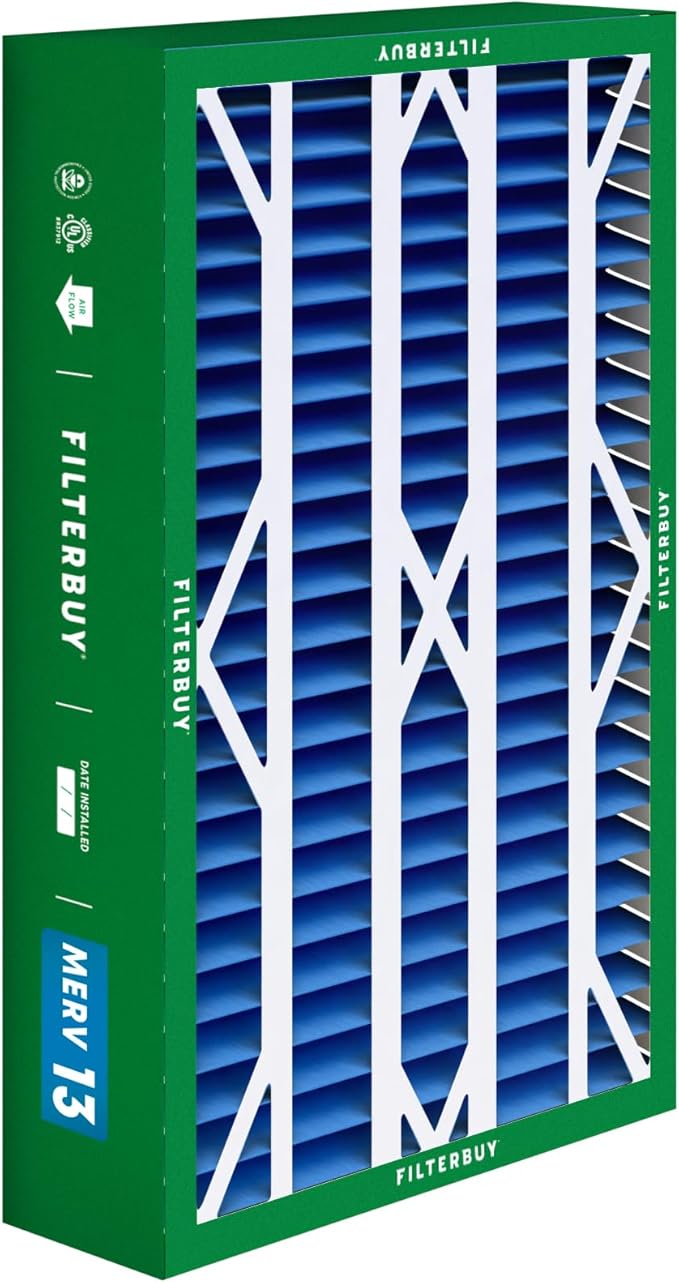 Filterbuy 16x26x5 Air Filter MERV 13 Optimal Smoke & Allergy Defense (1-Pack), Pleated HVAC AC Furnace Filters for Electro-Air, Emerson, White Rodgers, and More (Actual Size: 16.00 x 25.75 x 4.88)