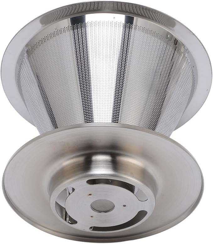 SIXRUN Portable Stainless Steel Cone Coffee Filter, Optimal Extraction for Travel, Business and Camping with 300 Mesh Filtering Capacity