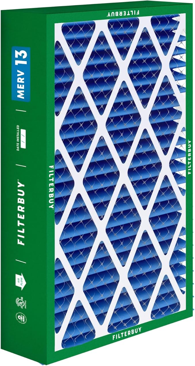 Filterbuy 16x28x6 Air Filter MERV 13 Optimal Smoke & Allergy Defense (1-Pack), Pleated HVAC AC Furnace Filters for AprilAire Space-Gard 401, 2400, & Lennox (Actual Size: 15.50 x 26.88 x 6.00)