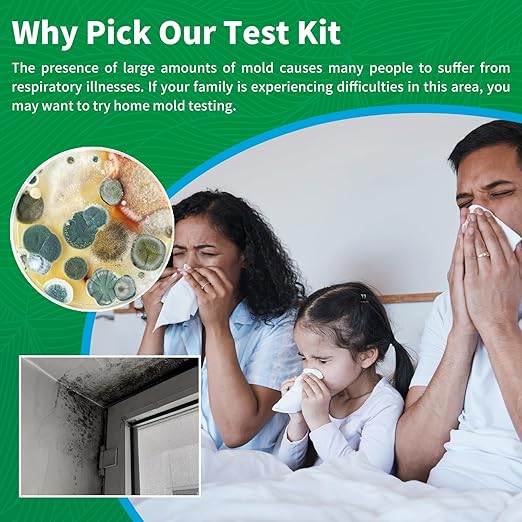 Mold Test Kit for Home - 1 Simple Mold Test kit,Test HVAC System,Surfaces & Indoor Air Quality,DIY Mold Detector at Home,Includes Detailed Mold Identification Guide,air Tester