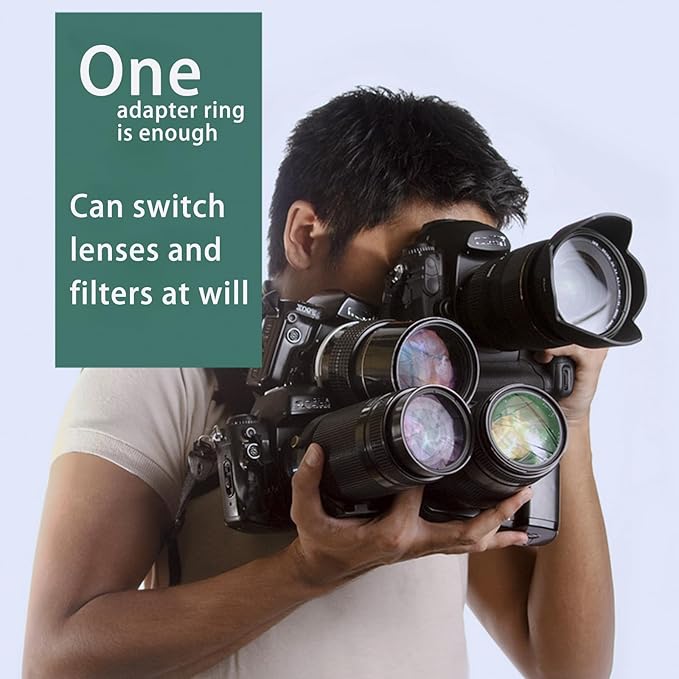 49mm Lens to 40.5mm Camera Lens Adapter 49mm to 40.5mm Step Down Ring Adapter Ring for All Brands of UV ND CPL, with Premium Lens Wiping Cloth 2 Pack (49mm-40.5mm)