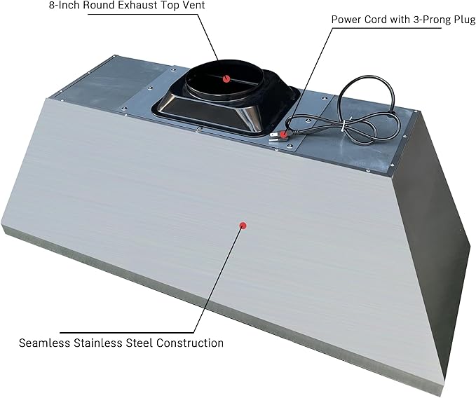 CT Copper Tailor Copper Vent Hood Wall Mount,54'' W,36''H,1260 CFM Exhaust Fan,Stainless Steel Vent,LED Light,Dishwasher-Safe Baffle Filters,Light Hammered-Medium Patina,VH14TA2L