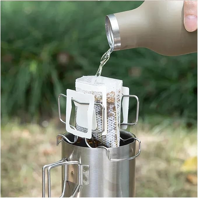 1x Coffee Filter Holder Portable Reusable Outdoor Tea Filters Dripper Baskets Disposable Ear Drip Paper Bag Shelf Japanese Style(A)