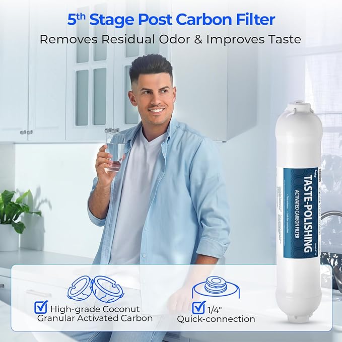iSpring F19K75 NSF Certified 2-Year Replacement Filter Set for 6-Stage Reverse Osmosis Systems, Alkaline Mineral Filter, 19-Count, Long-Lasting Purification