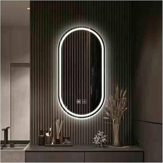 Bathroom Led Mirror ，Bathroom Mirror with LED Lights，Backlit Bathroom Mirror ，LED Mirror for Bathroom，Backlit Lighted Makeup Mirror，with Touch Sensor/Dimming/Demister pad(B,H100*W50cm/H39.4*W19.7IN)