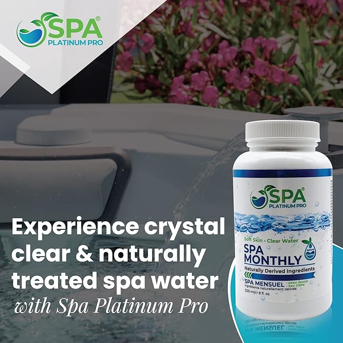 Spa Platinum Pro Hot Tub Water Clarifier, Spa Water Clarifier for Hot Tub For Crystal Clear Water, Fast Acting All Natural Compounds Hot Tub Clarifier to Keep Spa Clear & Balanced for 1 Month 8 Oz