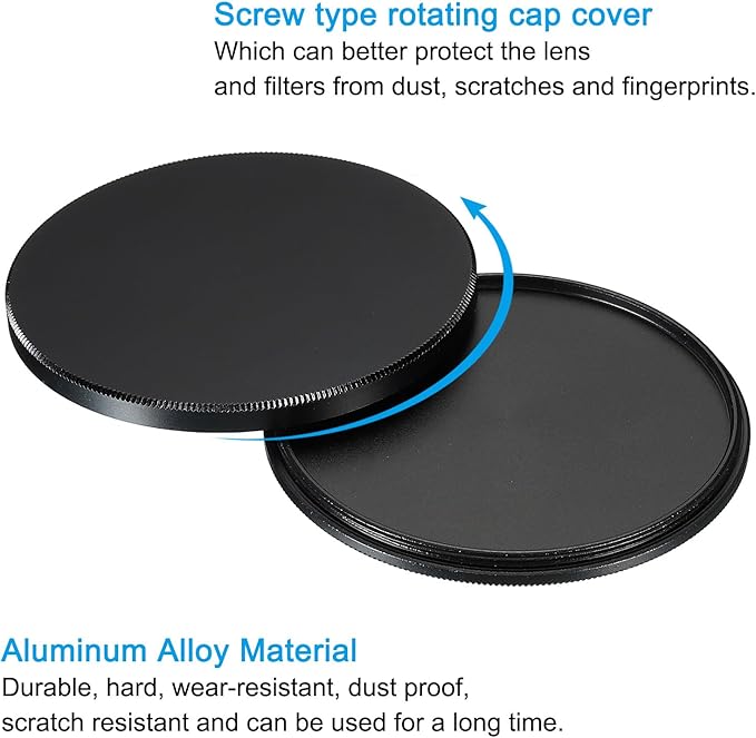 PATIKIL 67mm Lens Cap, 2 Pack Camera Lens Cap Cover Universal Front Metal Lens Filter Stacks Cap Protective Case for 67mm Camera Circular Polarizing Fader ND Filter, Black