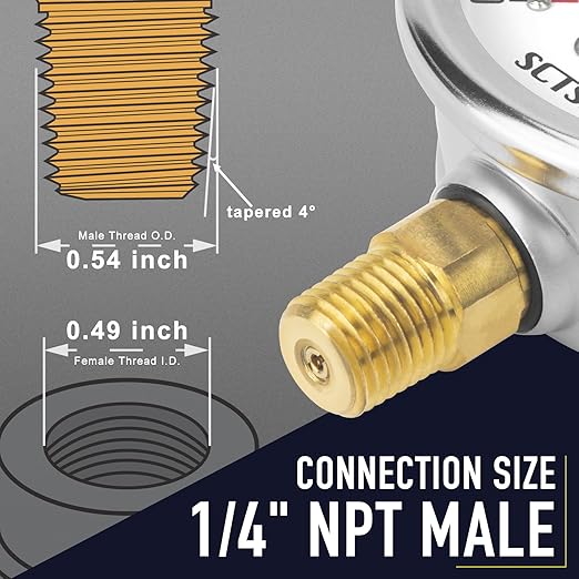2-1/2" Dial Size, 0-160 Psi Lead-Free Pressure Gauge, Glycerin Liquid Filled, 1/4" NPT Lower Mount, Stainless Steel Case, for Regulator, Potable Water Pump, RV Hose, Well, Air, Pressure Test