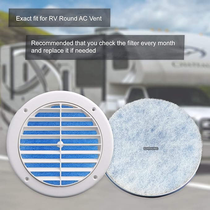 RV Air Conditioner Filter - 5.25" Round Air Duct AC Filter Replacement MERV 8 Air Filter (10 Pack)