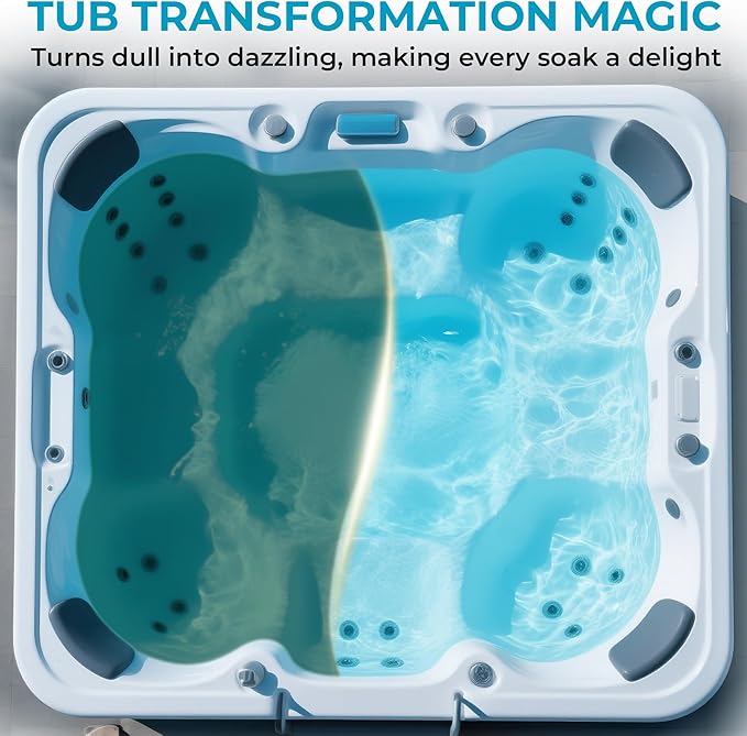 Non-Chlorine Spa Shock for Hot Tub, Chlorine-Free Shock Treatment for Hot Tubs, Spas and Swimming Pools, Quick Dissolving, Fast Acting Oxidizing Shock for Crystal Clear Water- 5lbs*8 Packs