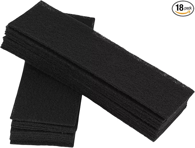 Nimiah Replacement Carbon Activated Pre-Filter Pads Fit Furnace Floor Register Vent – Fresh & Filtered Air for Indoor – Charcoal Air Filter Sheet – 4" x 12" – Black(Pack of 18)