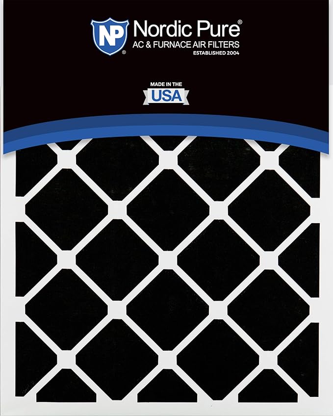 Nordic Pure 20x30x1 (Actual Size: 19 5/8 x 29 5/8 x 3/4) Pleated Air Filters MERV 14 Plus Carbon 3 Pack