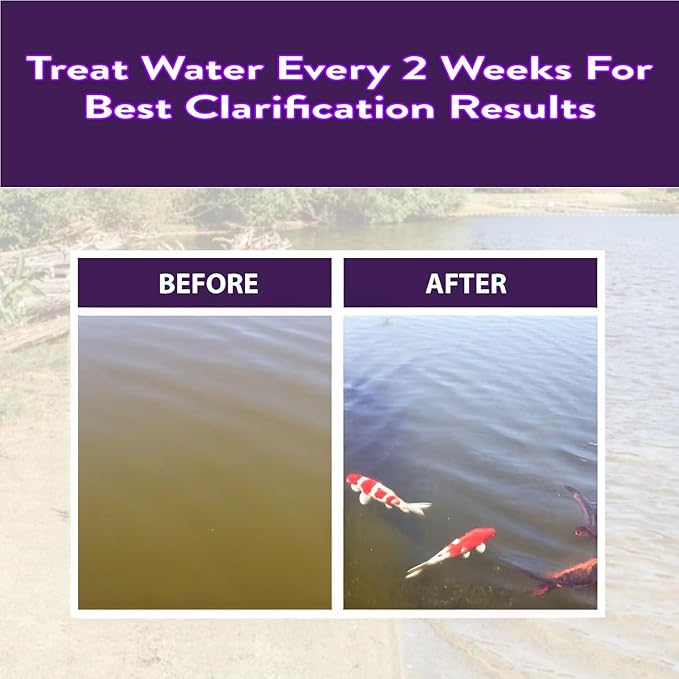 PONDSCAPE Pond Flocculant – Clears Cloudy & Murky Pond Water – Fast-Acting Water Clarifier for Ponds, Water Gardens & Fountains – Safe, Biodegradable Formula (32oz)